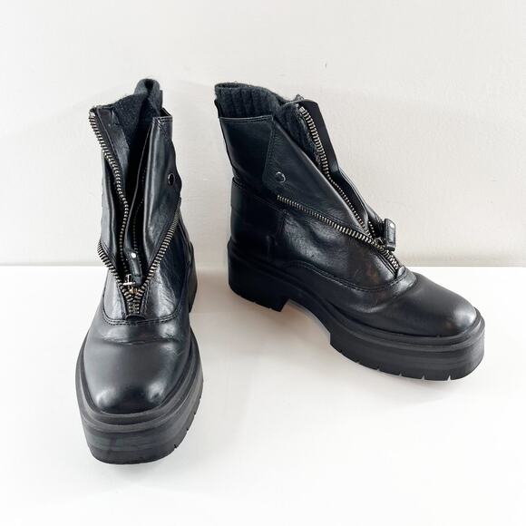 Sam Edelman Linds Ankle Moto Combat Leather Boots Booties Black 8.5 - Picture 7 of 7